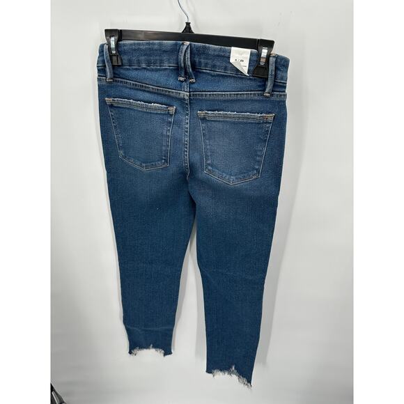 GOOD AMERICAN NWT Good Legs Chew Hem Ankle Cigarette Jeans in Blue842 // 0 (25) - Picture 12 of 13